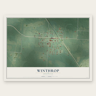 Winthrop, Arkansas map print, the full design