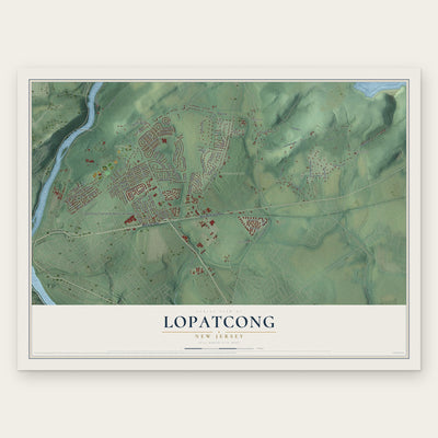 Lopatcong, New Jersey map print, the full design