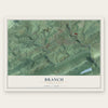 Branch, Pennsylvania map print, the full design