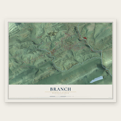 Branch, Pennsylvania map print, the full design