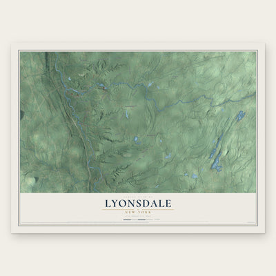 Lyonsdale, New York map print, the full design