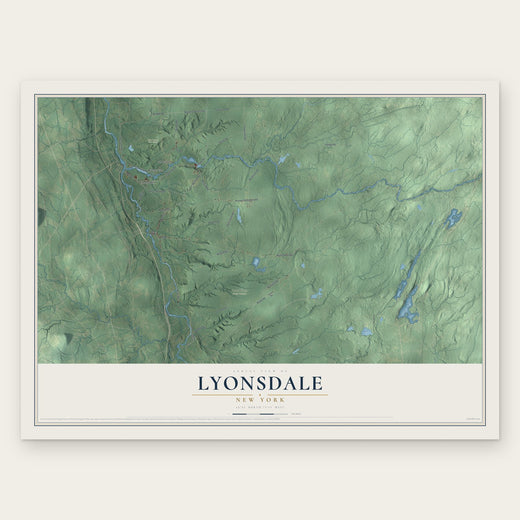 Lyonsdale, New York map print, the full design