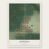 Hoffman, Illinois map print, the full design
