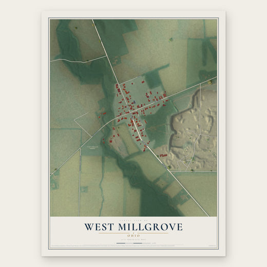 West Millgrove, Ohio map print, the full design