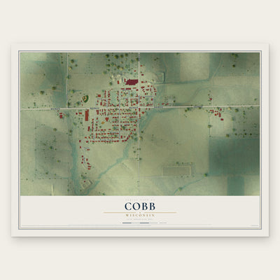 Cobb, Wisconsin map print, the full design