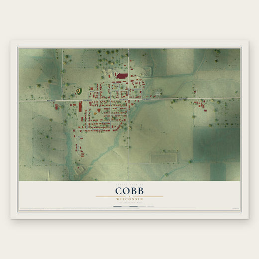 Cobb, Wisconsin map print, the full design