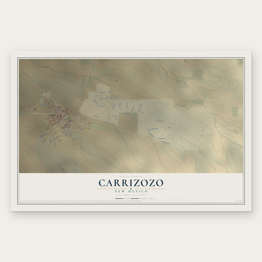 Carrizozo, New Mexico map print, the full design