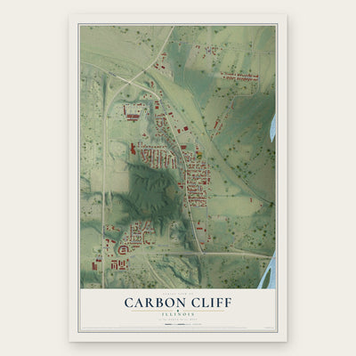 Carbon Cliff, Illinois map print, the full design