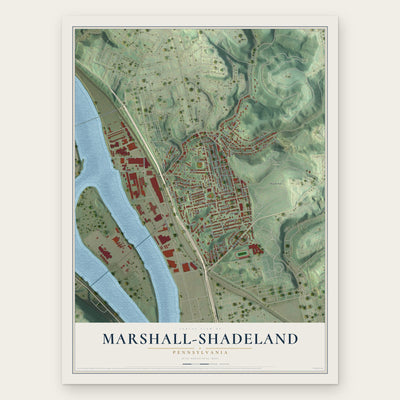 Marshall-Shadeland, Pennsylvania map print, the full design