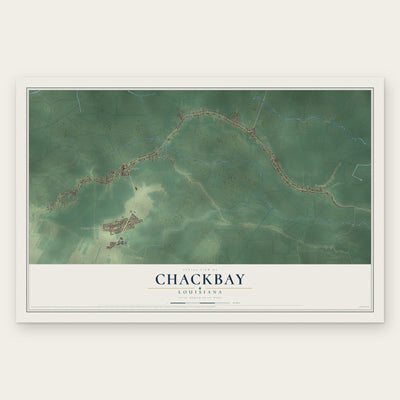 Chackbay, Louisiana map print, the full design