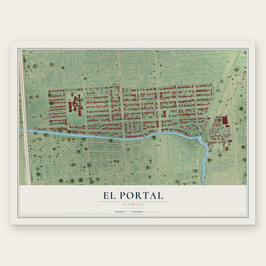 El Portal, Florida map print, the full design