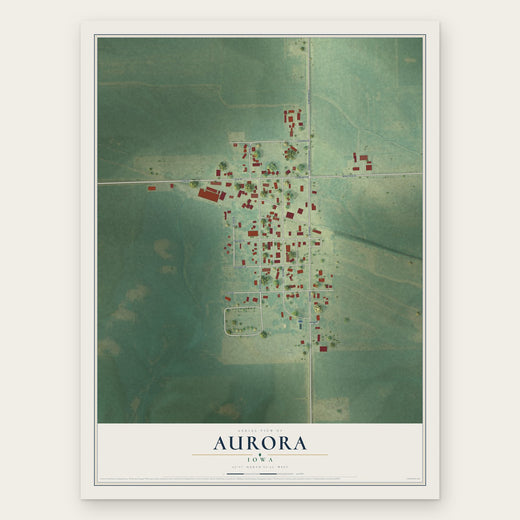 Aurora, Iowa map print, the full design