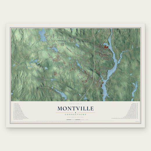 Montville, Connecticut map print, the full design