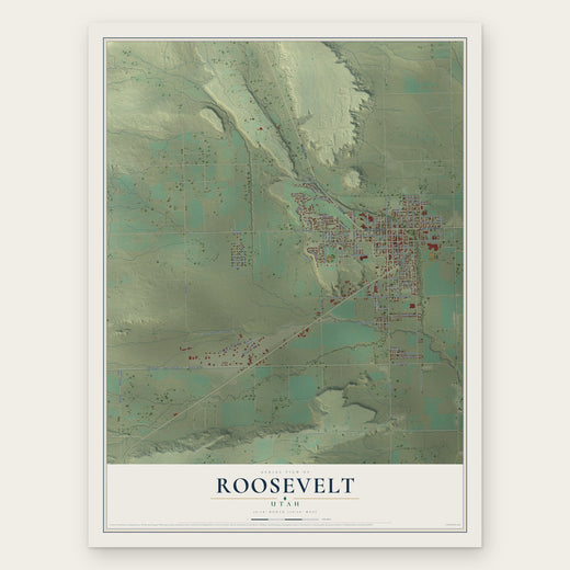 Roosevelt, Utah map print, the full design
