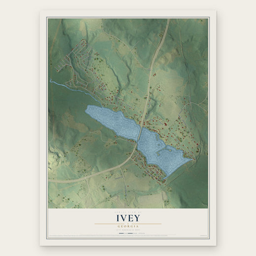Ivey, Georgia map print, the full design