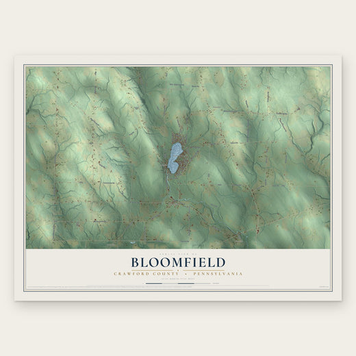 Bloomfield, Crawford County, Pennsylvania map print, the full design