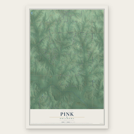 Pink, Oklahoma map print, the full design