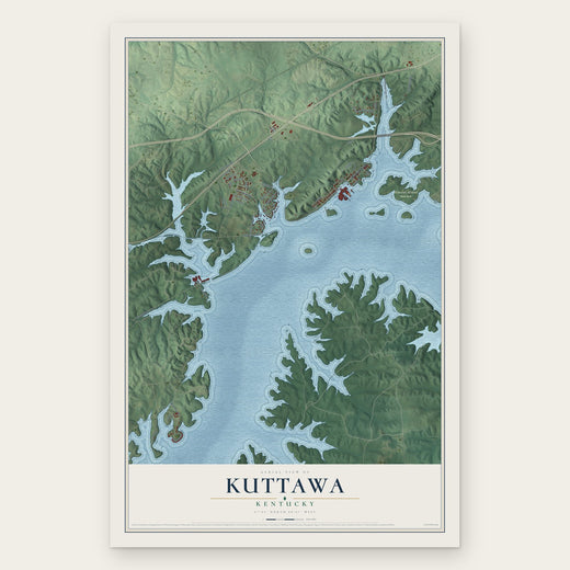 Kuttawa, Kentucky map print, the full design