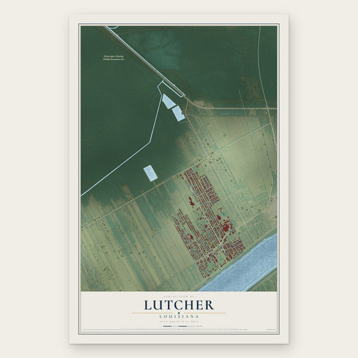 Lutcher, Louisiana map print, the full design
