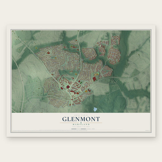 Glenmont, Maryland map print, the full design
