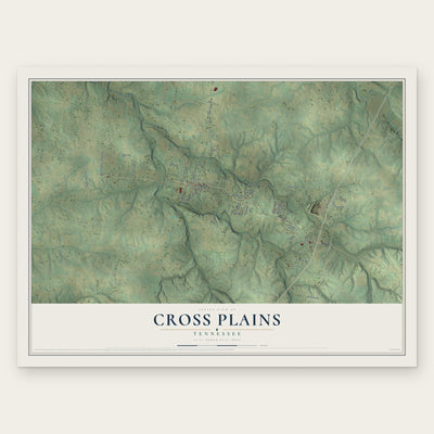 Cross Plains, Tennessee map print, the full design