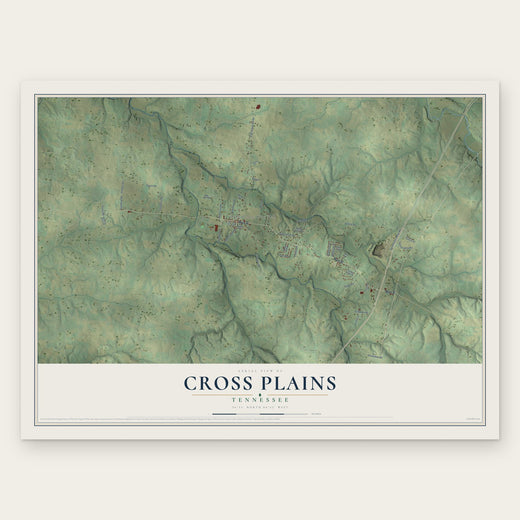 Cross Plains, Tennessee map print, the full design