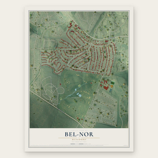 Bel-Nor, Missouri map print, the full design
