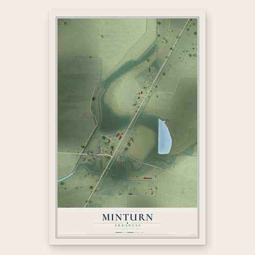 Minturn, Arkansas map print, the full design