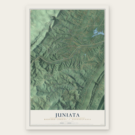 Juniata, Bedford County, Pennsylvania map print, the full design