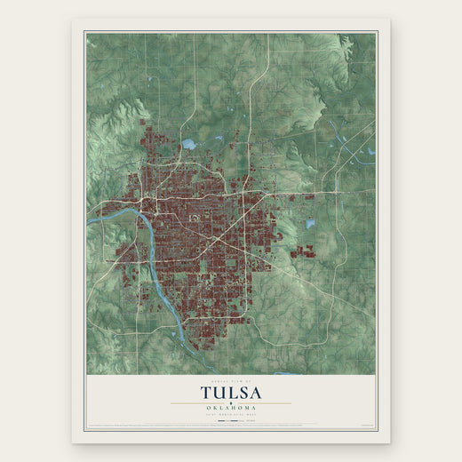 Tulsa, Oklahoma map print, the full design