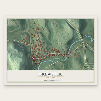 Brewster, New York map print, the full design