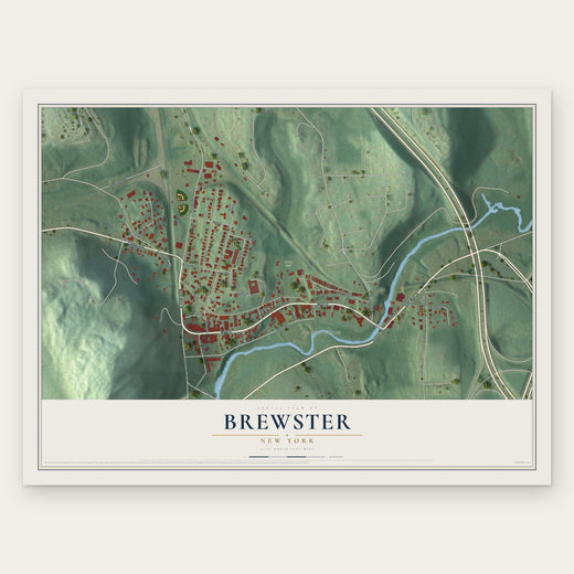 Brewster, New York map print, the full design