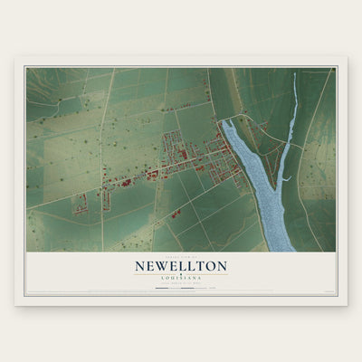 Newellton, Louisiana map print, the full design