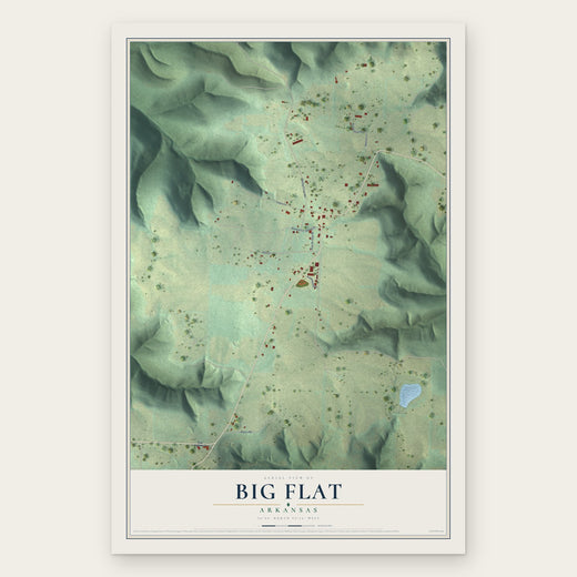Big Flat, Arkansas map print, the full design