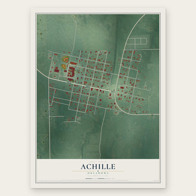 Achille, Oklahoma map print, the full design