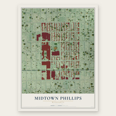Midtown Phillips, Minnesota map print, the full design