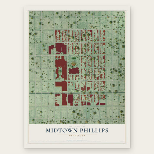 Midtown Phillips, Minnesota map print, the full design