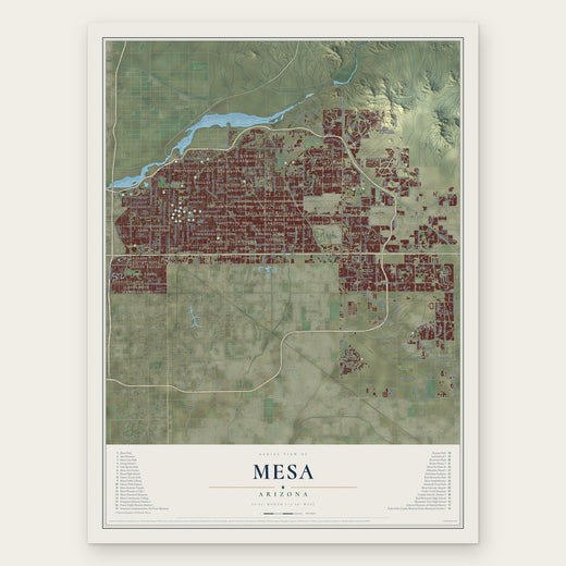 Mesa, Arizona map print, the full design