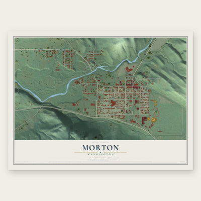 Morton, Washington map print, the full design