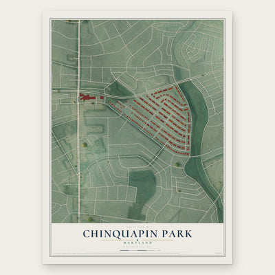Chinquapin Park, Maryland map print, the full design