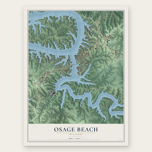 Osage Beach, Missouri map print, the full design