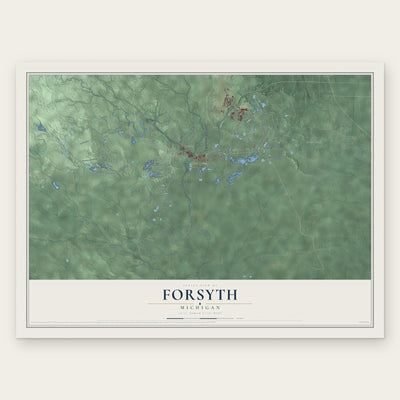 Forsyth, Michigan map print, the full design