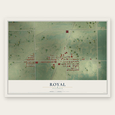 Royal, Illinois map print, the full design