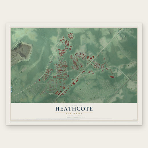 Heathcote, New Jersey map print, the full design