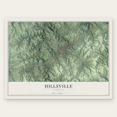 Hillsville, Virginia map print, the full design
