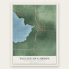 Garden, Michigan map print, the full design
