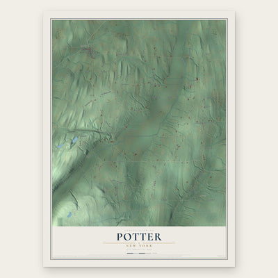 Potter, New York map print, the full design