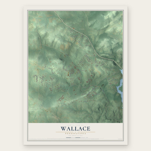 Wallace, Pennsylvania map print, the full design