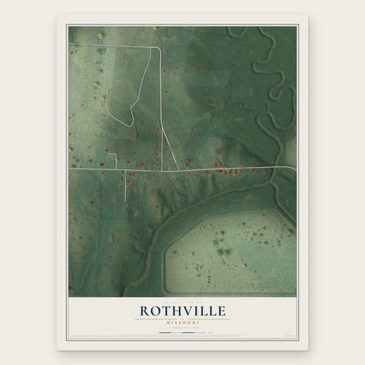 Rothville, Missouri map print, the full design