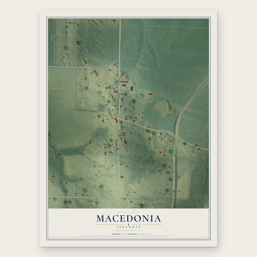 Macedonia, Illinois map print, the full design